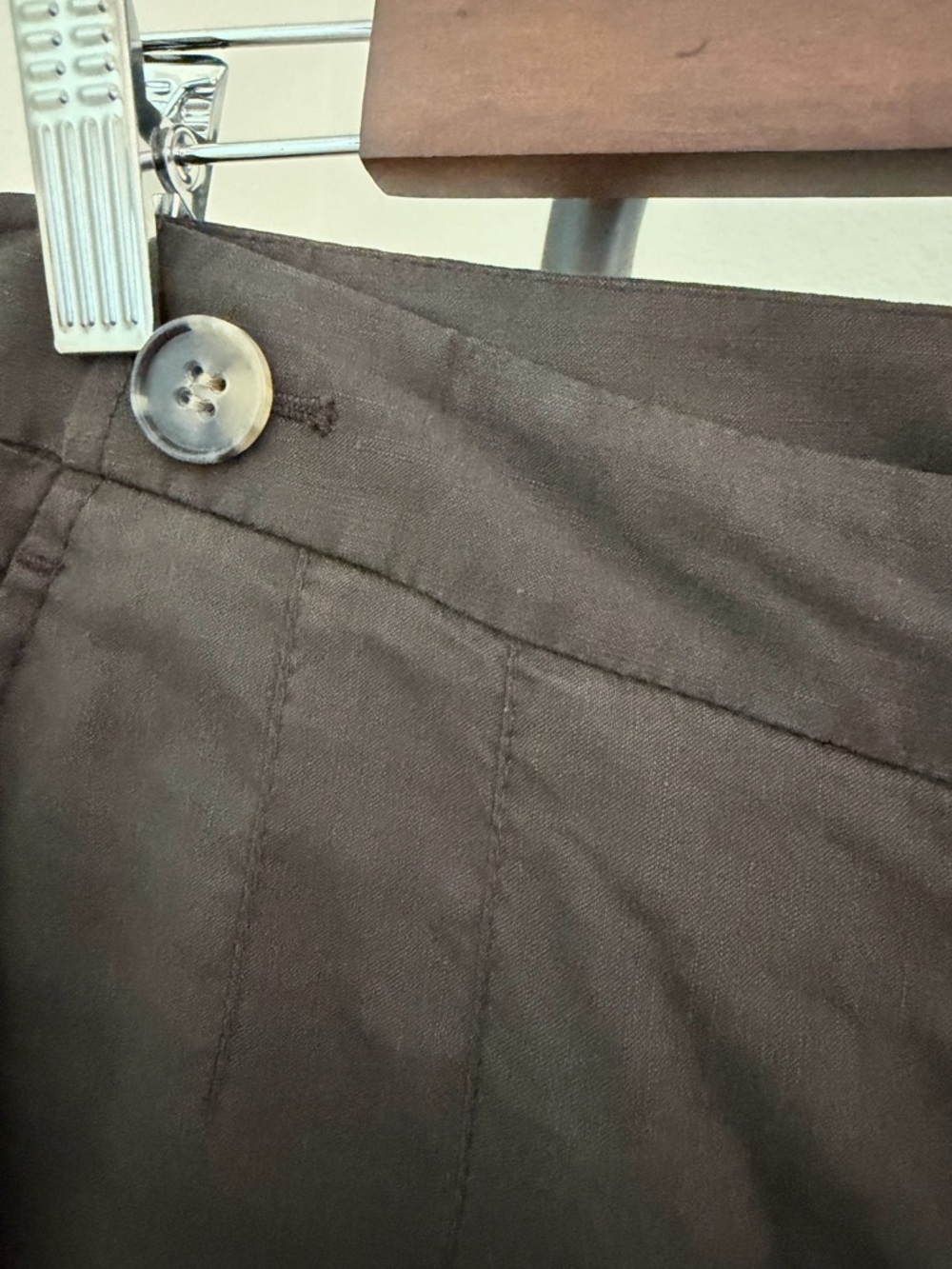 Theory brown linen blend Cropped Wide-Leg Pants Sz 10 - Picture 3 of 5